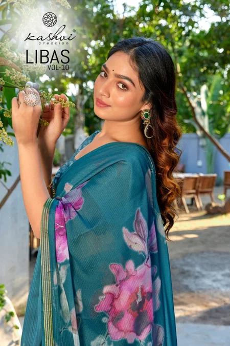 Libas Vol 10 By Kashvi Dull Moss Printed Online Daily Wear Saree Wholesale